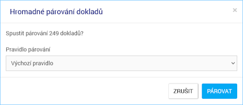 Hromadné párování dokladů
